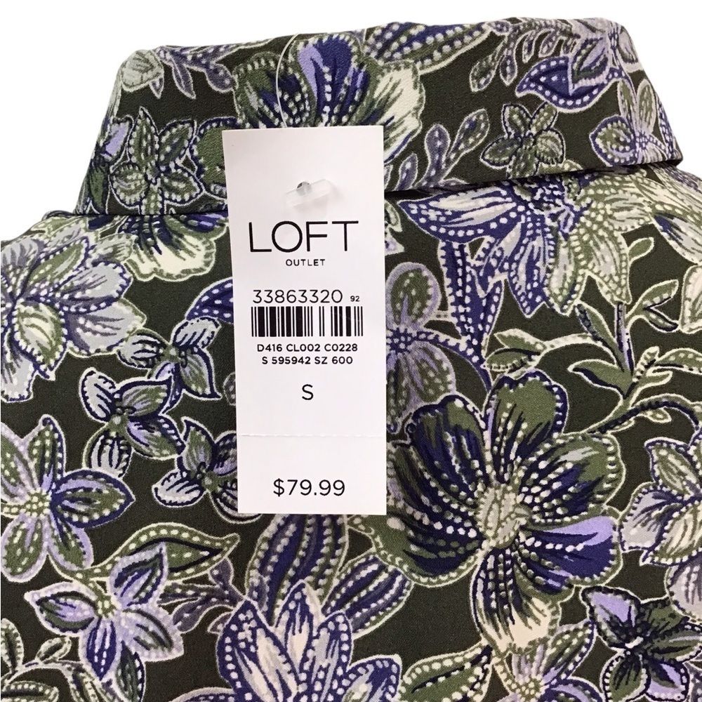 Loft Floral Long Sleeve Shift Dress Women’s Size Small - Picture 6 of 10